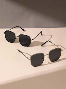 2pcs Elegant INS-Style Timeless Classic Fashion Fashion Glasses For Women, Suitable For Street Photography, Daily Life, Outdoor Leisure Activities, Fits Various Face Shapes, Ideal For Summer Beach Vacation, Outdoor Activities And Travel - 2pcs Gold, Black and Gray Combination - View 3