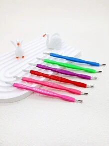 10/20 stuks set nieuwe plastic dubbele kop nagelriemduwer & roestvrijstalen V-vormige schraper, voetverzorging dode huid verwijderaar tools, meerkleurige opties voor thuisgebruik en professionele nageltechnicus