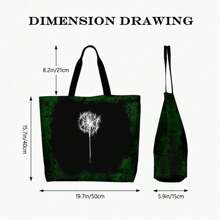 Wish Flower And Vibrant Dandelion Print Crew Neck Travelling Bag - Perfect For Spring Fall Casual Long Sleeve Tee For Everyday Wear Unique Geometric Pattern Ideal For Effortless Style