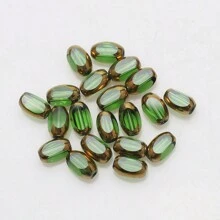 48pcs 4*6mm Colorful Crystal Glass Beads With Gold Trim, Middle Hole, For DIY Crafts, Jewelry Making, Shoes, Accessories, Phone Chain, Necklace, Bracelet, Glasses Chain