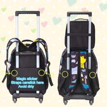 CCJPX 3 件装 S 滚轮背包、滚轮书包、带午餐袋的带轮书包 - 恐龙