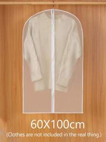 1pc Dust Cover Clothes Household Washable Coat Dust Bag Waterproof Transparent Hanging Clothes Hanging Clothes Hanging Clothes Bag Suit Cover, Dust Bag Clothes Dust Cover Hanging Clothes Hanging Clothes Bag Down Jacket Suit Transparent Clothes Cover Stereoscopic Clothes Dust Cover Cover Set. - Clear - View 10