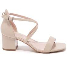 Casual Fashion Solid Color Versatile Open Toe Chunky Heel Women Sandals