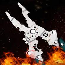 1pc Wire Stripper Forldable, Multifunctional Metal Lock Cutting Sharp Wire Cutting Pliers, Time-Saving Squeegee Tool With Adhesive Handle, Used For Household Appliance Repair, Mechanical Repair, Electrician Wire Cutting, Crimping, Splitting, Winding And More.