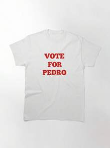 Vote For Pedro Ringer T-Shirt The Popular Character From Napoleon Dynamite Essential T-Shirt, Women's T-Shirt, 220g Pure Cotton, Casual Crew Neck, Great For Relaxed Street Style And Everyday Wear. - 白色 - 查看 1