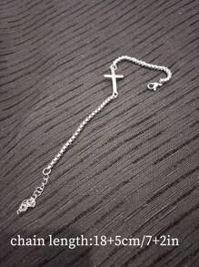 男士時尚個性化不銹鋼手鍊 - 銀色 - 查看 3