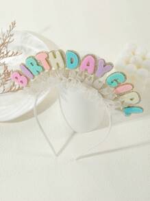 Diadema con letra de color macaron para niñas en cumpleaños