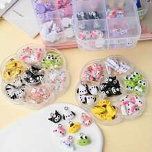 Sanrio 35/50pcs Cute Cartoon Animal Jewelry Making Kit - Sanrio Characters Themed (Kitty, My Melody, ) 3D Resin Pendant Charms, Suitable For DIY Necklace, Earrings, Keychain, Bracelet, Phone Case, Decor, Assorted Color And Design