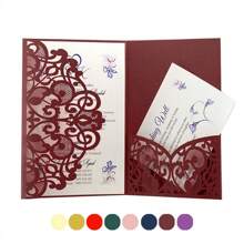 10 pièces/set Cartes d'invitation de mariage personnalisées avec cartes de réponse RSVP. Convient pour les décorations de mariage, anniversaire, baptême