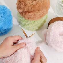 Big Ball 100 Grams Faux Fur Soft Yarn 100% Polyester Yarn For DIY Crochet Knitting Projects Like Throw Blanket Scarf Hat & Other Hometextile Products