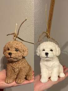 1pc Cute Dog Silicone Candle And Soap Mold - DIY Teddy Puppy Aromatherapy Hand Soap Making - Drop Glue And Plaster Mold - White - View 6