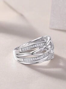 莫桑石订婚戒指，D 色 VVS1，18K 白金镀 925 纯银，女士时尚优雅珠宝