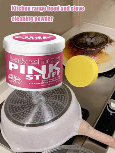 Pasta de Limpeza Pink Magic 100g/500g/300g, Limpeza Poderosa para Fundos de Panelas de Aço Inoxidável, Agente de Limpeza para Fogões, Pó de Limpeza para Aço Inoxidável para Fogões a Gás, Exaustor, Removedor de Ferrugem, Pó de Limpeza Multiuso para Cozinha para Remover Rapidamente Manchas e Gorduras Teimosas na Cozinha, Banheiro e Piso, Ajuda a Economizar Energia. O tamanho de 100g é relativamente pequeno, sendo o de 500g o recomendado.