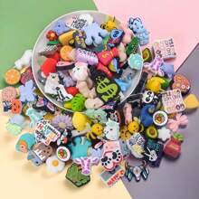 100 件什锦硅胶珠 DIY 工艺套件，带串珠笔和钥匙扣吊坠配件，男女通用手工礼物，5/30/50/100 件灵活数量（不限于图片所示款式，随机混合发货）