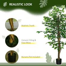 Faux Ficus Tree For Indoor And Outdoor Home Dr - Lifelike Artificial Plant Perfect For Enhancing Any Space - 5ft - View 5