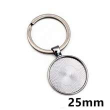 5 件钥匙扣带吊坠边框空白适合 20/25/30 毫米凸圆形底座镶嵌 DIY 钥匙扣钥匙圈配件耗材