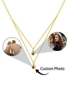 Ảnh cá nhân hóa Hình ảnh Chiếu tùy chỉnh Dây chuyền mặt dây chuyền bằng thép không gỉ hai lớp Quà tặng cho Ngày lễ tình nhân, Bạn bè, Cặp đôi, Bạn gái, Vợ, Mẹ, Vàng, Phong cách, Nhiều màu sắc, Cổ điển, Unisex, Hipster, Đơn giản, Thường ngày, Tùy chỉnh, Cá nhân hóa, Độc đáo, Quà tặng lý tưởng cho anh ấy, Quà tặng lý tưởng cho cô ấy, Cô ấy, Bạn trai, Bạn gái, Bố, Mẹ, Gia đình, Bạn bè, Cho ngày kỷ niệm, Cho sinh nhật, Cho lễ tốt nghiệp, Cho vũ hội, Cho bữa tiệc, Trang sức vàng - Vàng - Xem 1