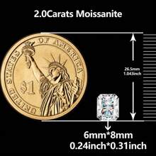 Piedra de Moissanita suelta de corte radiante, color blanco D, VVS1, con certificado GRA, para fabricación de joyas