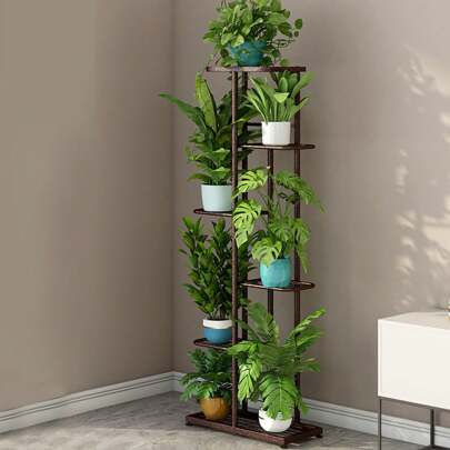 Soporte para plantas de interior de 6 niveles, estante de metal para plantas, soporte para plantas múltiples, macetas, soporte para flores, soporte para macetas para patio, jardín, balcón, sala de estar