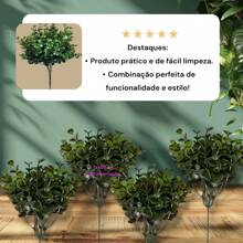 "3 Bouquets Of High Quality Artificial Buchinho Foliage" - màu xanh lá - Xem 4
