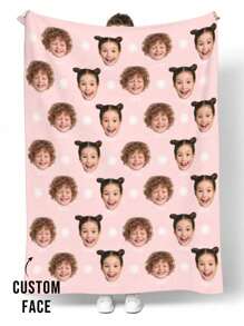 1PC Custom Face Blanket For Bed ,Personalized Gifts Blanket With Face And Name , Personalized Throws Bedding Blanket, Collage Blanket, Best Friend Face Blanket, Cozy Blanket, Family Face Gift,Personalized Gifts, Wedding Gift - Multicolor - View 11