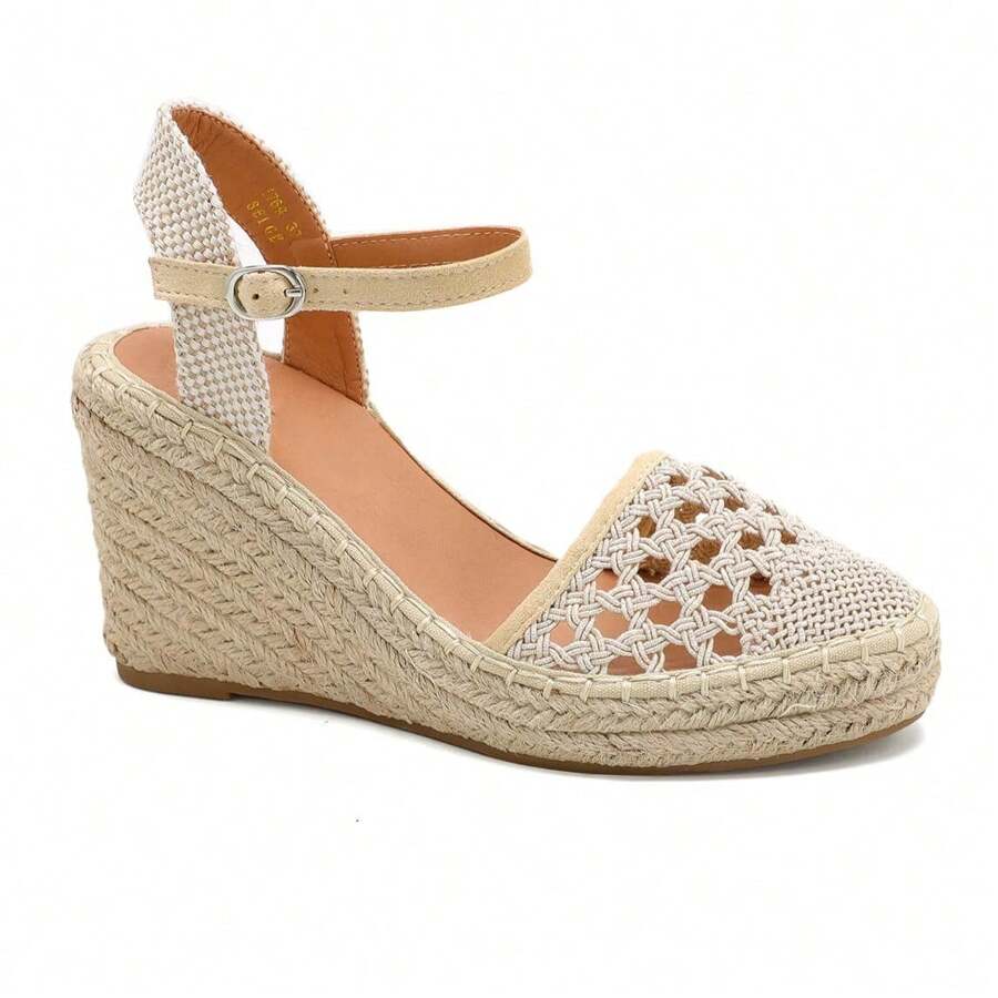 Women's Casual Vacation Fashion Versatile Buckle Wedge Sandals