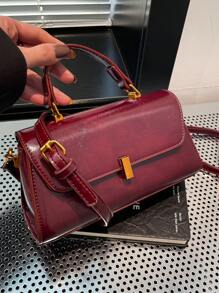 Retro Elegant Handheld Small Square Bag Women New Niche Design Versatile Commuter Shoulder Crossbody Bag - Red - View 5
