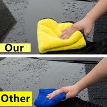 30x60cm Microfibre Car Cleaning Towels, Lint-Free, For Car Washing, Home Cleaning - Grey & Yellow - View 6