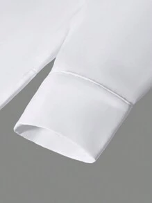 2pcs African Dashiki Outfit For Men, White Color With Geometric Embroidery, Long Sleeve Shirt With Side Slit, Elastic Waist Pants, Casual Streetwear Suit, Suitable For Party, Wedding, Cultural Events, Traditional Ceremonies - 白色 - 查看 7