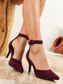 Fall/Winter Women's Fashion High Heel Closed Toe Pumps, Pointed Toe Strappy Sandals, Sexy Slim Straps For Outdoor Wear, Spring/Summer,Elegant,Kitten Heels,Party