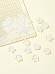 30Pcs Baking Paint Glass Beads, Flower, 12.5x13x4.5mm, Hole: 1.2mm