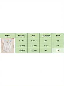 Baby Girls Smocked Romper Birthday Clothes Birthday Cake Embroidery Fly Sleeve Bubble Bodysuits Infant Jumpsuit - White - View 8