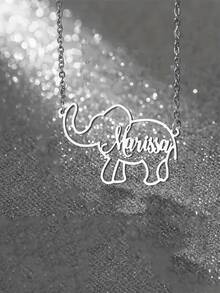 Customizable Stainless Steel Elephant Pendant Necklace - Cute And Simple Design, Perfect For Daily Wear Or Gift Giving - Multicolor - View 5