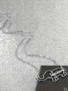 Customizable Stainless Steel Elephant Pendant Necklace - Cute And Simple Design, Perfect For Daily Wear Or Gift Giving - Multicolor - View 2