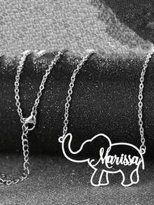 Customizable Stainless Steel Elephant Pendant Necklace - Cute And Simple Design, Perfect For Daily Wear Or Gift Giving - Multicolor - View 3