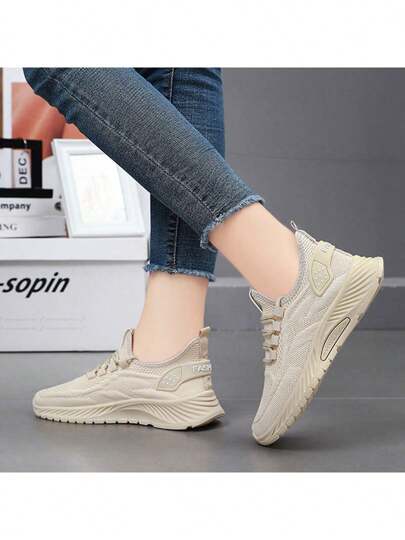 Zapatos Deportivos Casuales Para Mujer Con Malla Transpirable Elegante En La Parte Superior Y Suela Suave Para Correr Simples y Versátiles