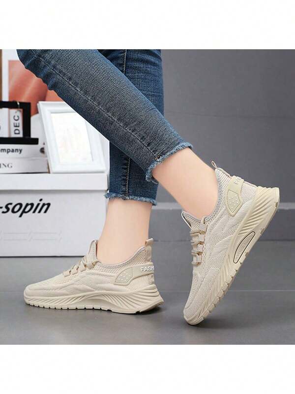 Zapatos Deportivos Casuales Para Mujer Con Malla Transpirable Elegante En La Parte Superior Y Suela Suave Para Correr Simples y Versátiles