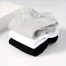 15 Pairs Of Women's Solid Color Socks, 95% Polyester And 5% Spandex,  Comfortable, Machine Washable, 280 Grams/Square Meter Knitted Fabric, Suitable For Daily Wear