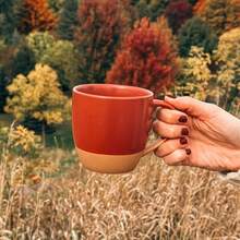 Juego de 4 tazas grandes de latte de cerámica Mora de 16 onzas, tazas de café de porcelana con asa grande, estilo moderno, bohemio y único para cualquier cocina. Vajilla de gres apta para microondas - Tonos neutros surtidos - Colores de la marina - Ver 9