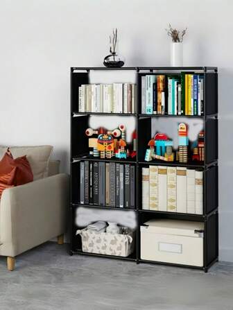 1pc多功能书架鞋架梯形多层组合书柜搁架单元学生钢管组装收纳整理柜