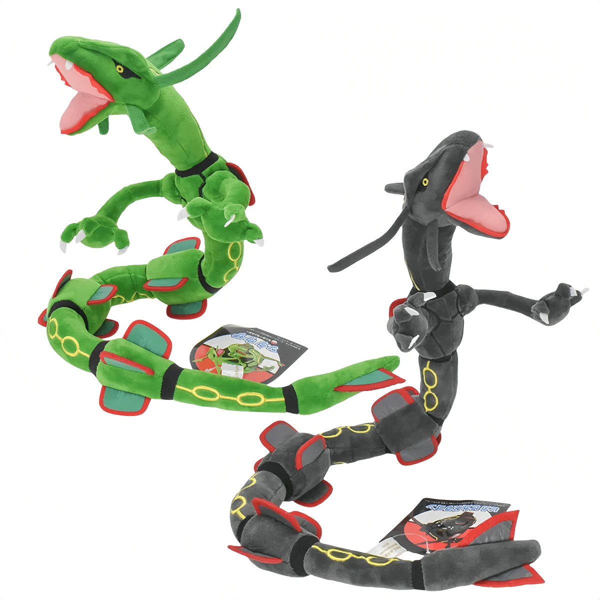 Peluche Anime Nero Lucido Rayquaza 30" Drago Peluche Bambola - Foto 2