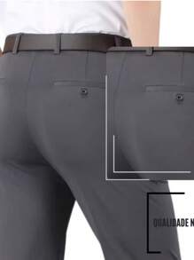 Men's Formal Pants SLIM FIT Elastane Stretch - 黑色 - 查看 9