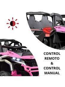Joykoo Carro a Control Remoto Montable Electrico Speed para Niños Luz Led 12v - Rosa - Ver 2