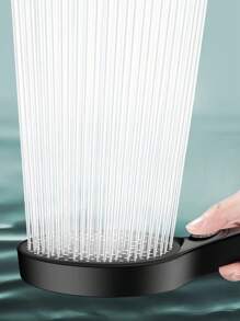 Tatukiko 大面板淋浴喷头大孔超强水压增压浴室淋浴喷头家居浴室装饰秋季装饰浴室配件 - 黑色 - 查看 5