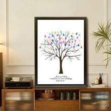 1 Stück Leinwand Kreative Fingerabdruck DIY Finger Malerei Poster Hochzeit Party Firmen Jahrestreffen Personalisierte Fingerabdruck Check-In Baum Bilder, Freunde und Freunde Check-In Fingerabdruck Erinnerungsposter, Erhöht den Spaß, Dekorative Malerei, Wohnzimmer, Schlafzimmer, Dekorativer Poster, Unvergesslich, Bedeutungsvoll, Wohnzimmer Schlafzimmer Dekoration Hängendes Bild Luxus Wandbehang, Rahmenlos, Grafik Muster