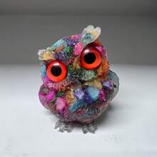 1pc Resin Mold Natural Crystal Chip Stone Handcrafted Owl Resin Figurines Collectibles Of Colorful Owl Gifts And Desktop Decoration For Home Interior Space And Reiki Animal Sculpture Shelf Accents Ornament For Home Office Decor Purple Home Decor