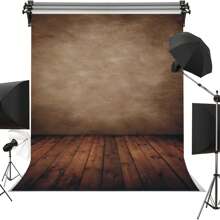 Brown Retro Photography Background, Brown Wooden Floor Background Design, Decorative Portrait Photography Background, Retro Theme Photography Background, Portrait Photography Background, Vinyl Material - Type a - View 2