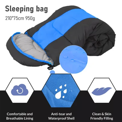 NetHong Warm Sleeping Bag Waterproof Outdoor Camping Envelope Single Zip Sleep Bags Essential For Outdoor Camping
