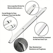 Tire Lever Spoon Set - Motorbike Car Tire Metal Spoon Remover Tyre Lever Tire Rim Opener Auto Motor Car Bike Electric Scooter Tire Changing Tools, Changing Lever Accessories - Silver - View 3