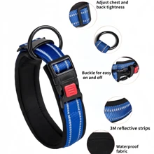 Collar reflectante ajustable para perros pequeños, medianos y grandes con hebilla de seguridad de nailon